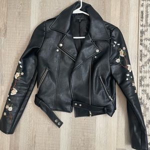 COPY - Floral Faux Leather Jacket
